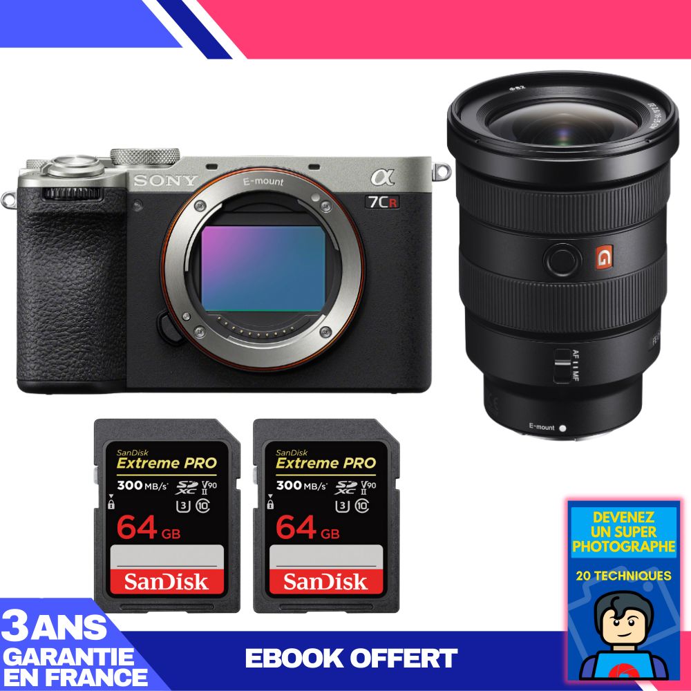 Sony A7CR Silver Camera Kit with FE 16-35mm f/2.8 GM Lens + SanDisk Extreme PRO SD Cards