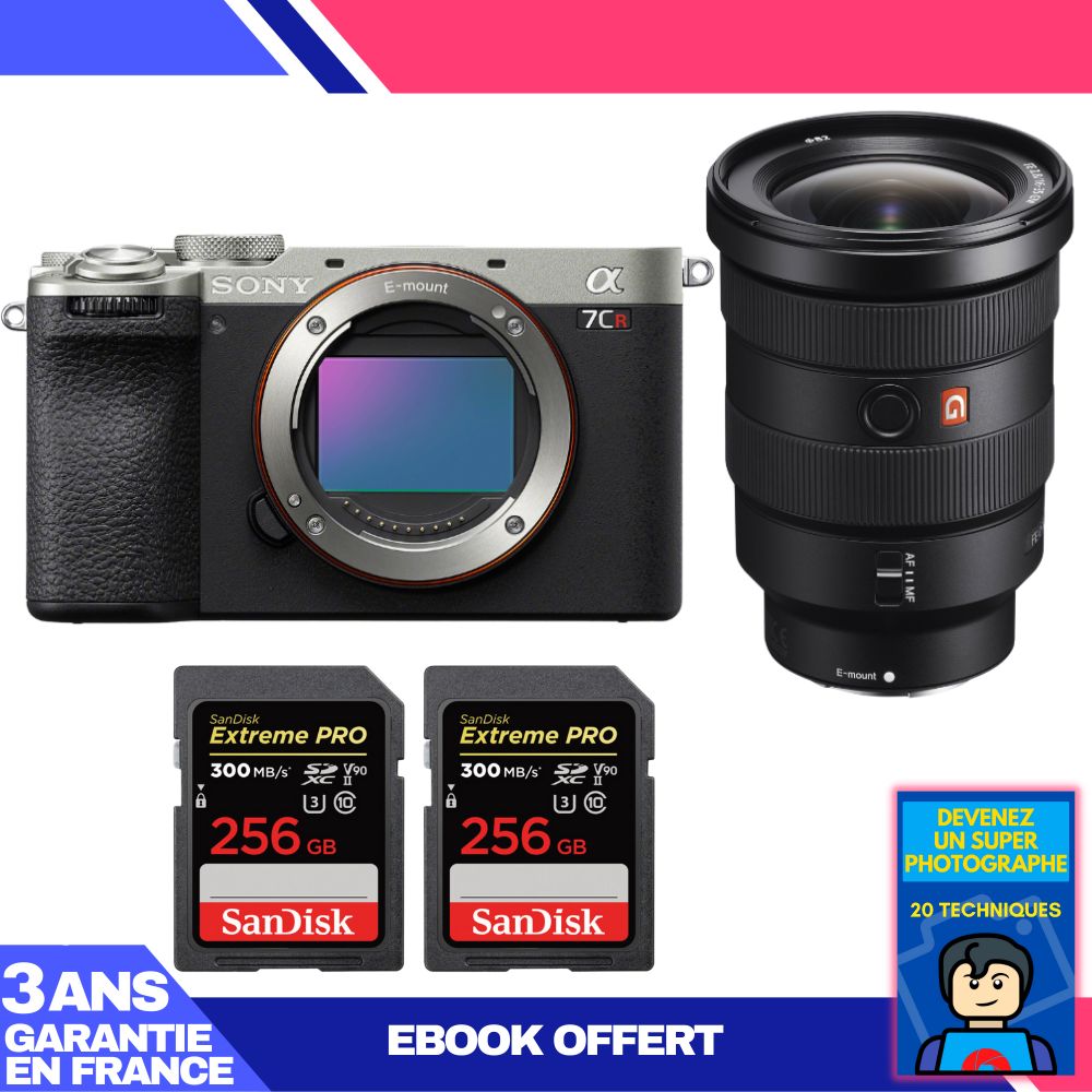 Sony A7CR Silver Camera Kit with FE 16-35mm f/2.8 GM Lens + 2x 256GB SanDisk Extreme PRO SDXC Cards