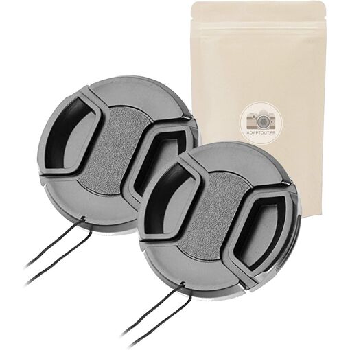 49mm Quality Lens Cap with Clip for 49mm Diameter Lenses - Compatible with All Camera Brands (2-Pack)