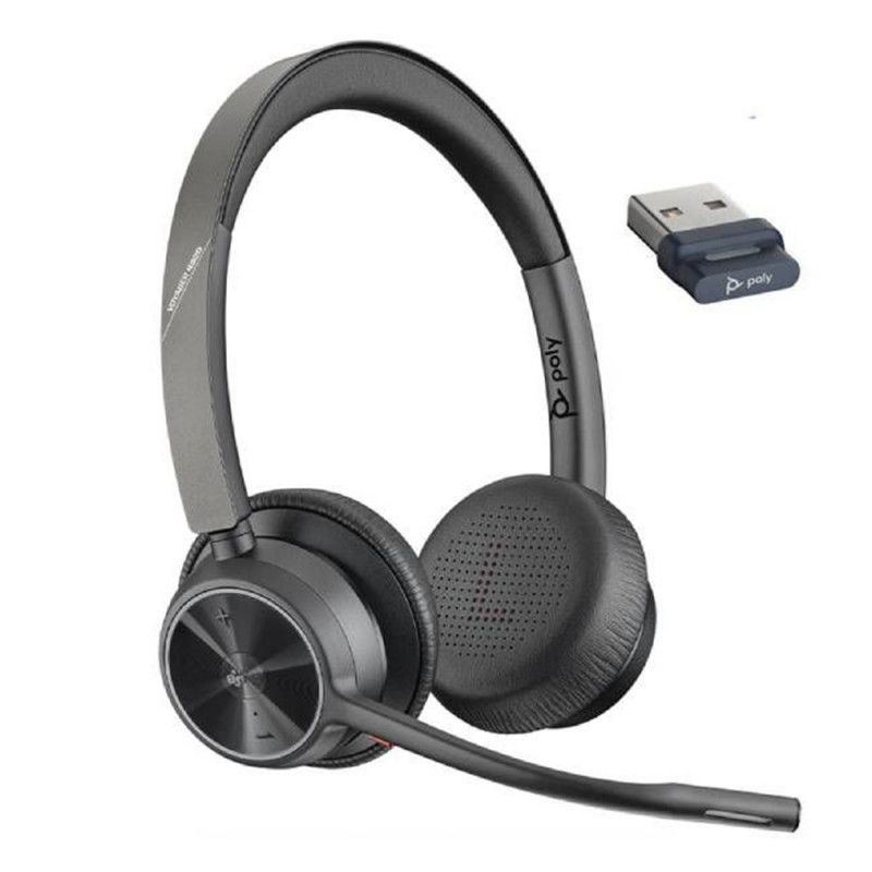 Poly Wireless Headset Poly Voyager 4320 MS - Stereo Bluetooth USB-A Headphone - Black