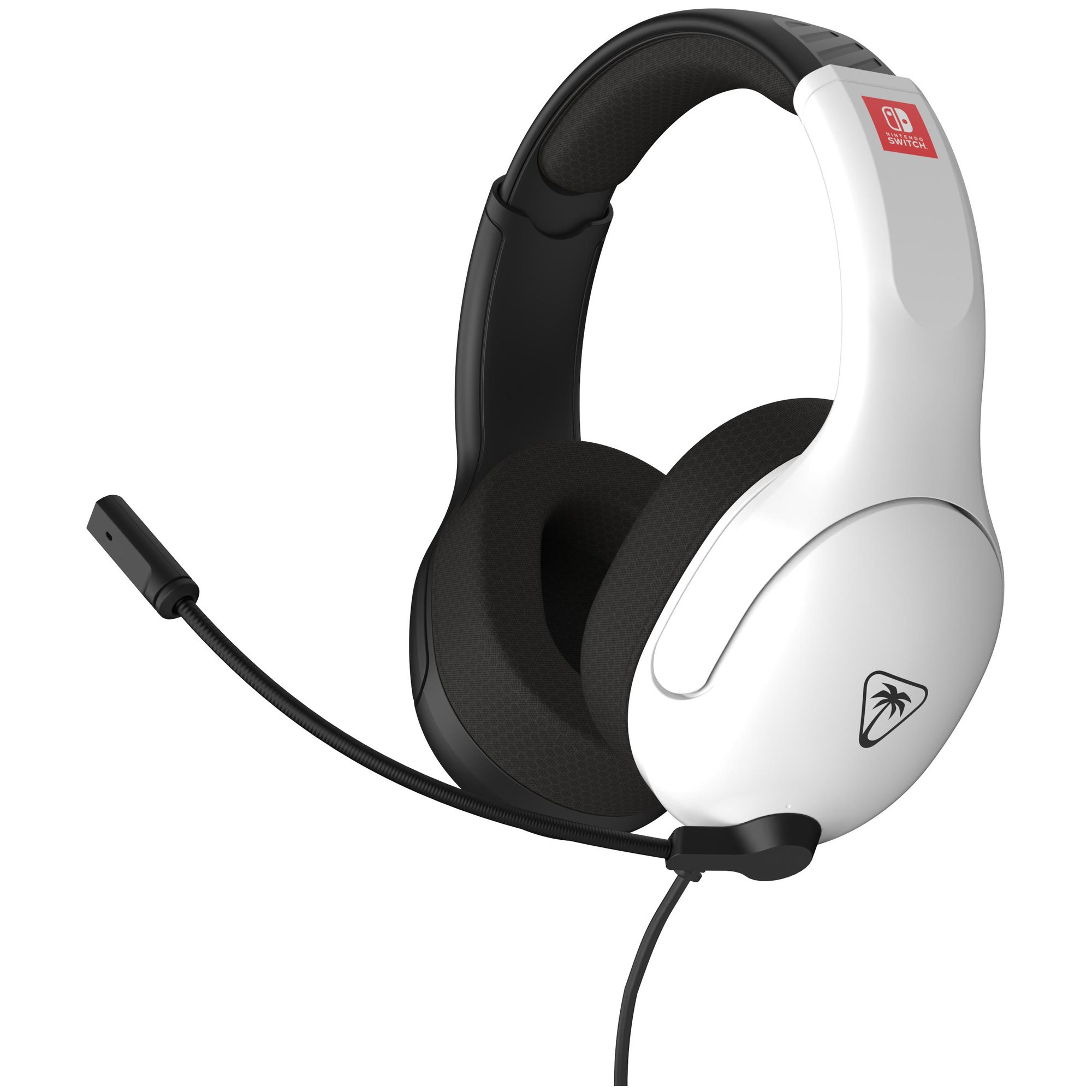 Auricular de juego cableado Turtle Beach Airlite Fit con licencia oficial para Nintendo Switch - Negro y Blanco, micrófono giratorio y silencioso, almohadillas de oreja cómodas