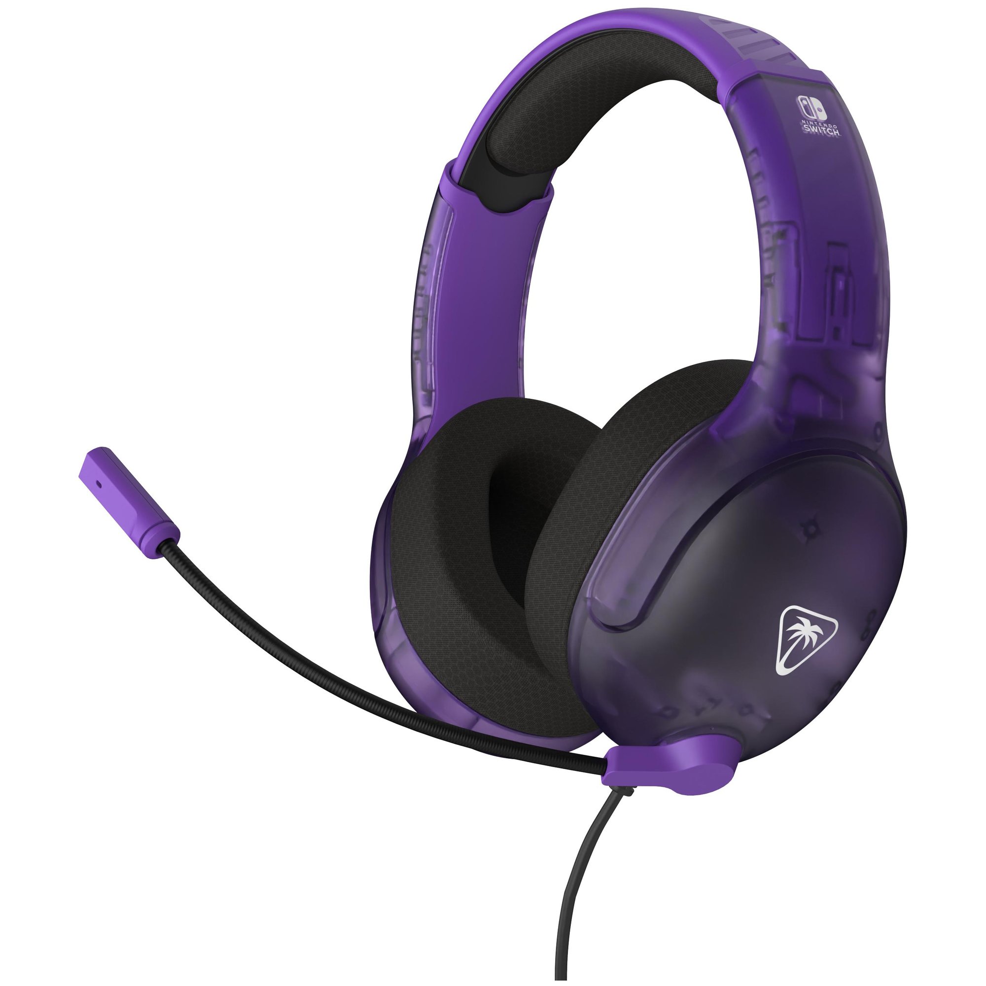 Auricular de juego con cable Turtle Beach Airlite Fit con licencia oficial para Nintendo Switch - Violeta Fantasma, micrófono giratorio y silencioso, almohadillas de comodidad superiores