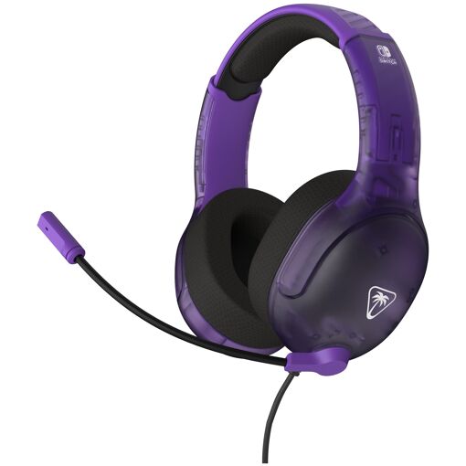 Auricular de juego con cable Turtle Beach Airlite Fit con licencia oficial para Nintendo Switch - Violeta Fantasma, micrófono giratorio y silencioso, almohadillas de comodidad superiores