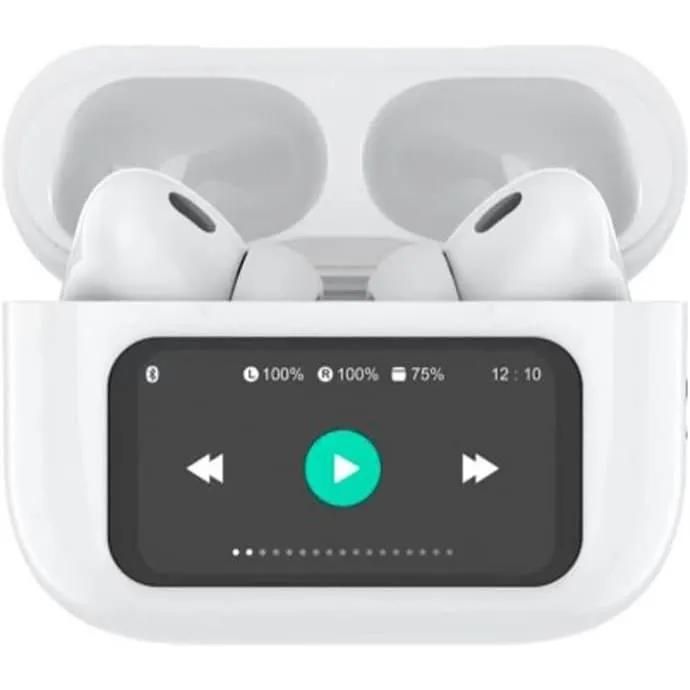 DCU TECNOLOGIC Bluetooth Earbuds - 5.4 - Touch Screen - 30-Hour Battery Life - White