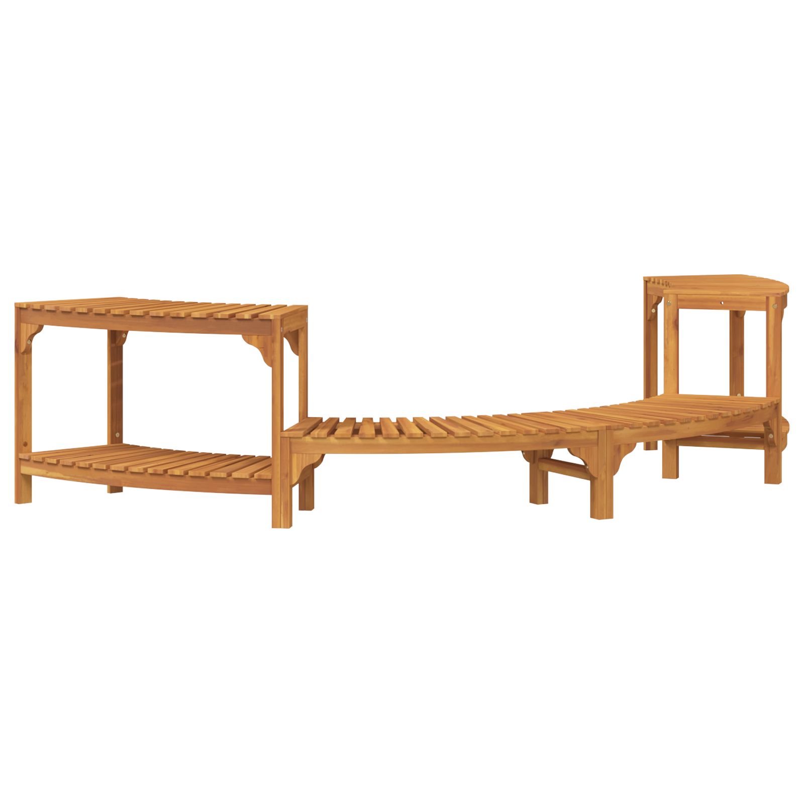 VIDAXL Semi-Round Hot Tub Enclosure, 252x112x55.5 cm, Solid Acacia Wood