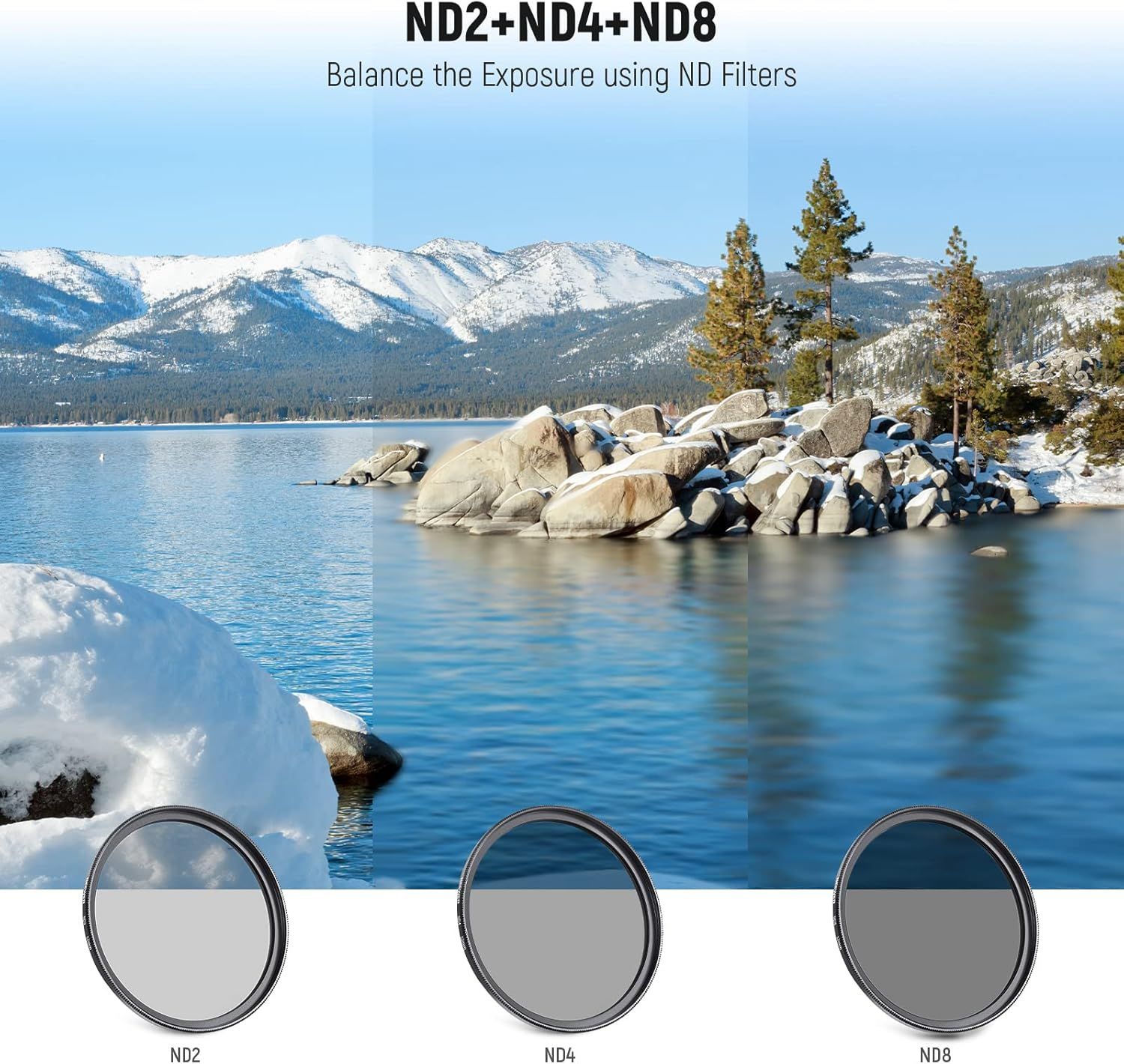 Kit de filtros para objetivo de Neewer de 52 mm para cámaras DSLR Canon, Nikon, Sony y Panasonic