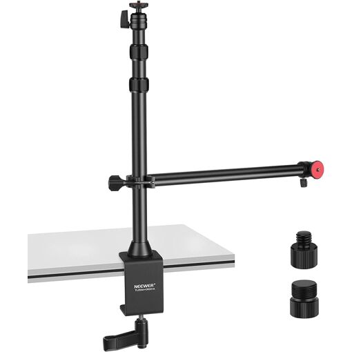 Neewer Table Photo Support with Flexible Arm, Adjustable Lamp Height with Table Clamp, Rotating Spherical Head for Digital DSLR Camera