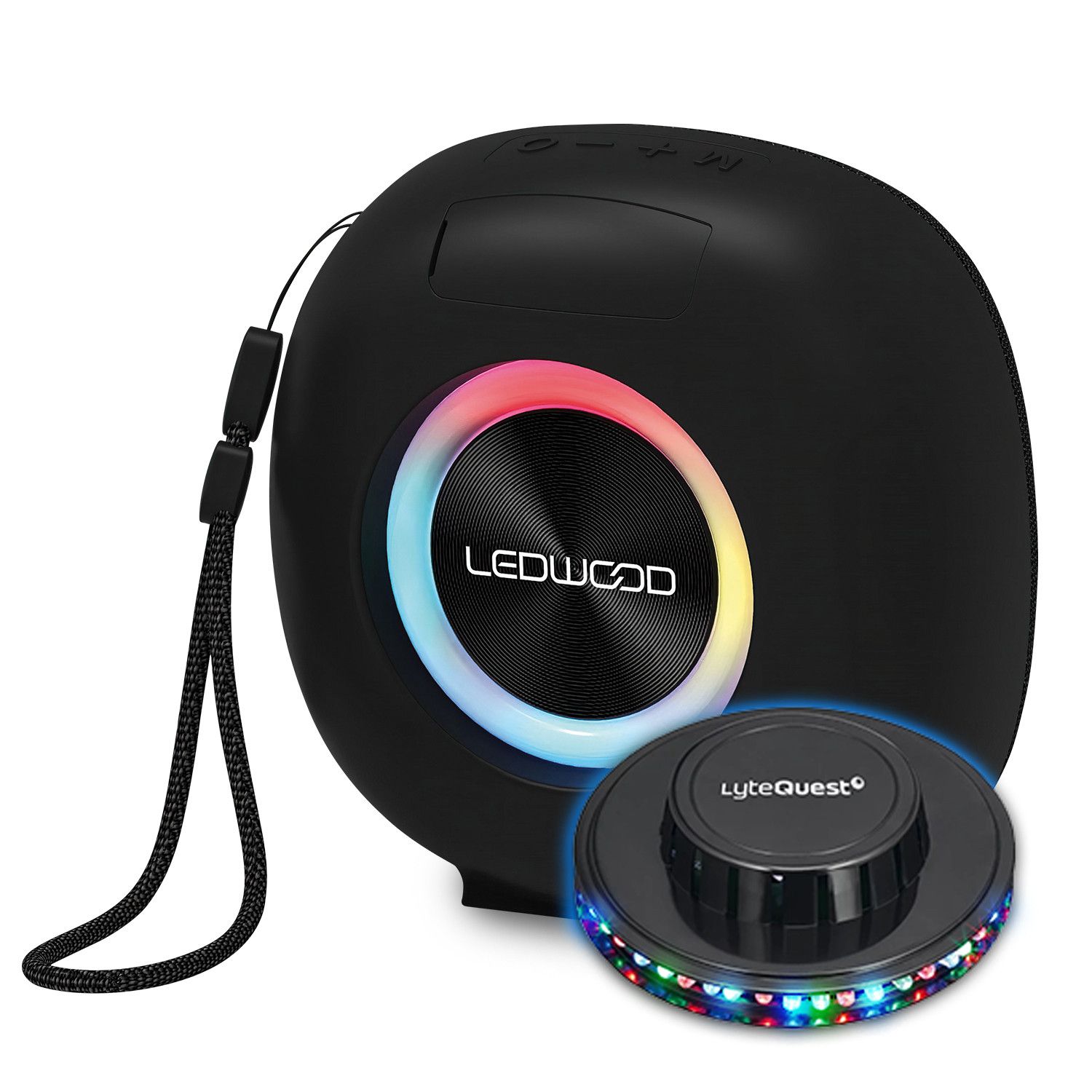 Ledwood XPLOR100 Mini Bluetooth Speaker with LED Lights, 70W - Waterproof IPX6, TWS, 1200mAh Battery