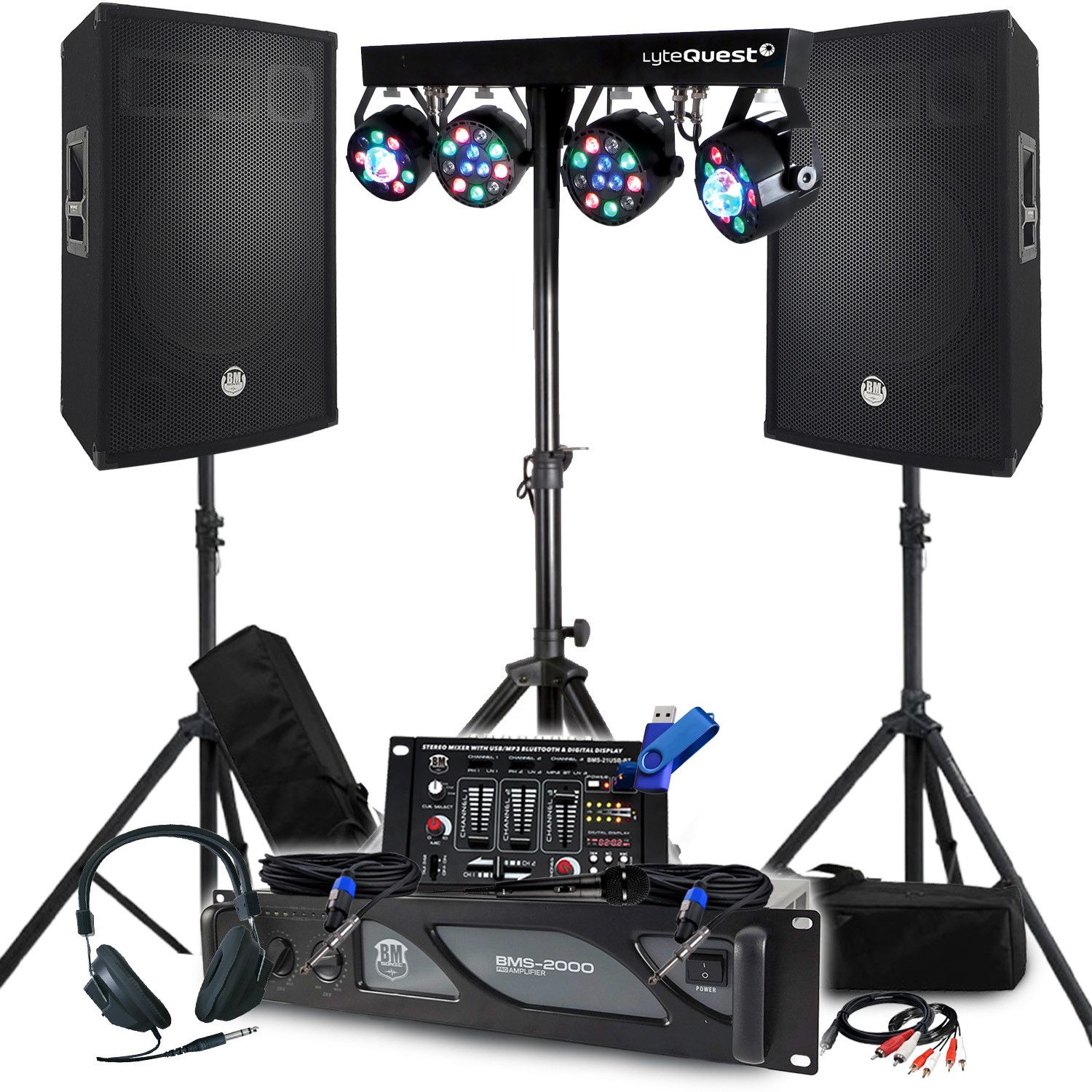 BM SONIC 2000W Amplifier and Passive Speakers Package