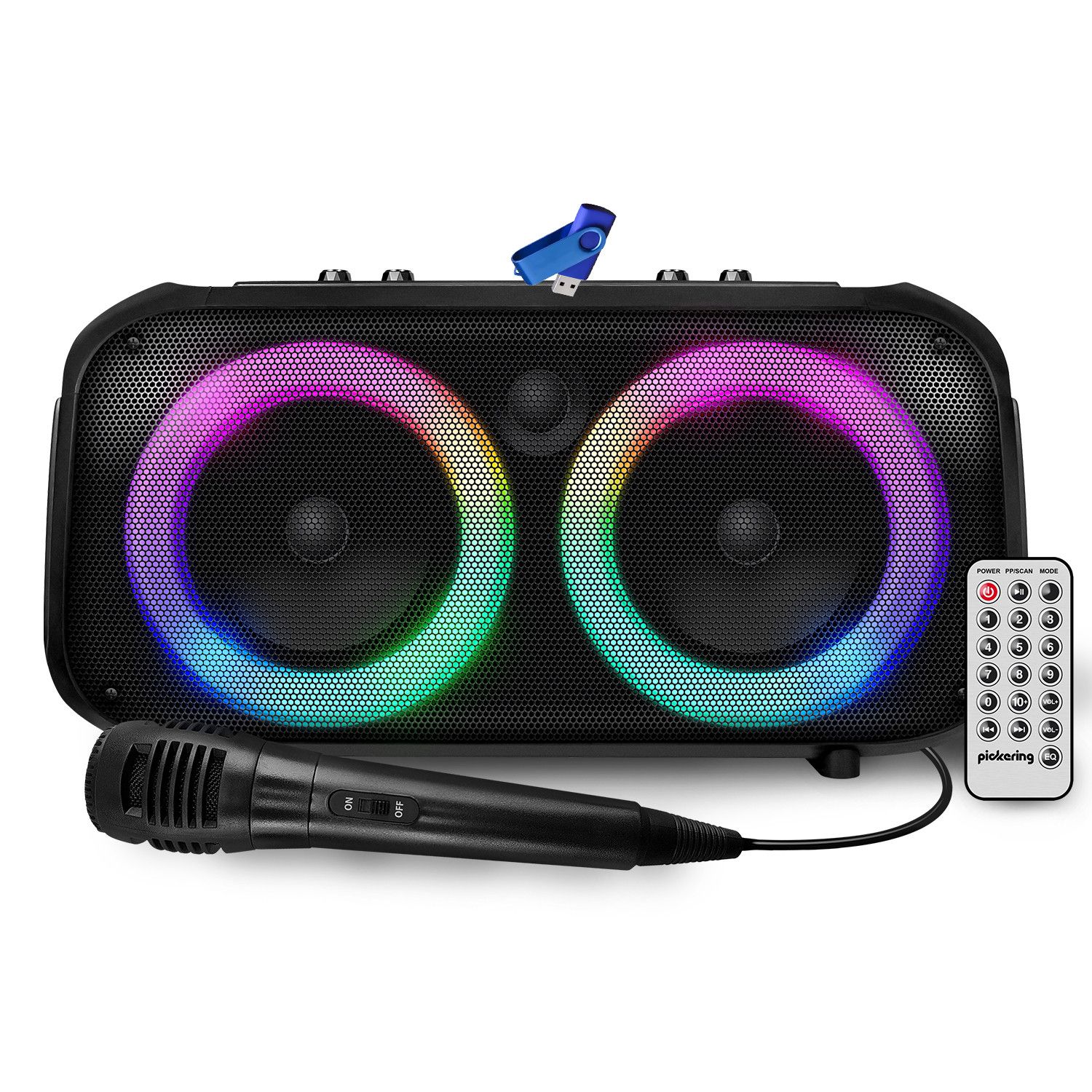 Altavoces autónomos Pickering Panther BLASTER300 300W Bluetooth con luces LED