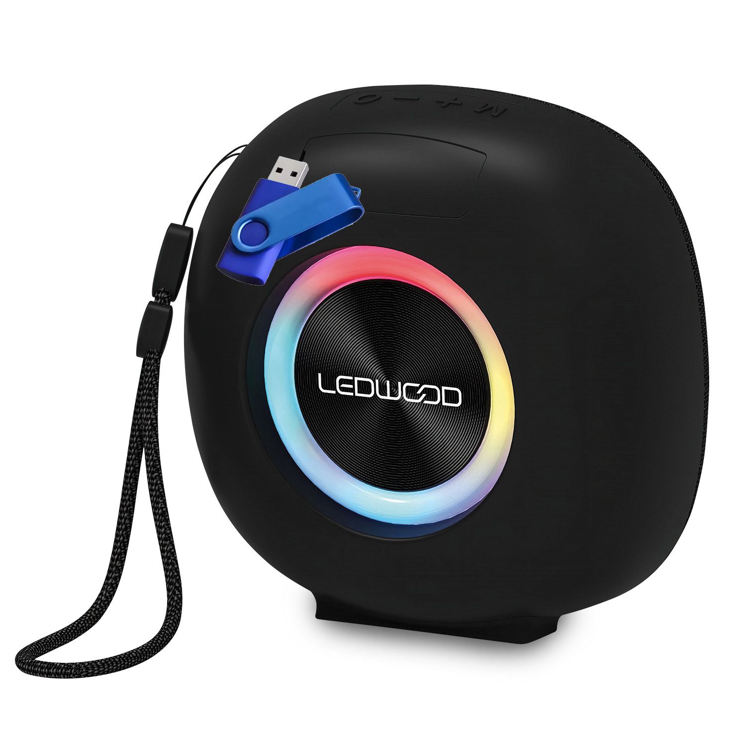 Ledwood XPLOR100 Mini Bluetooth Speaker with LED Lights and 70W Power