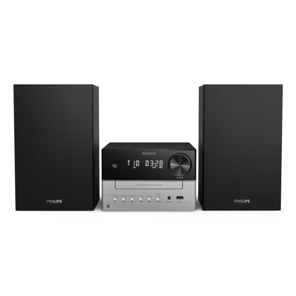 Philips Home Audio System, 20W Bluetooth Speaker, Black/Silver
