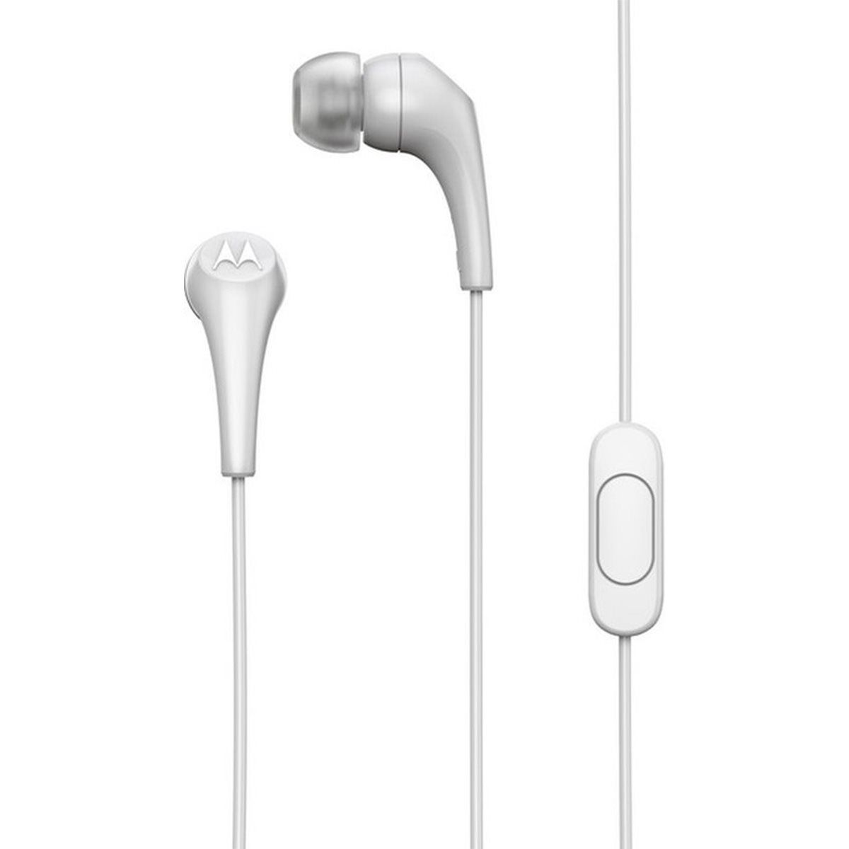 Casques filaires Motorola Sound 2-S - Blanc, Isolation phonique, Confort et légèreté, Microphone intégré pour les appels mains libres