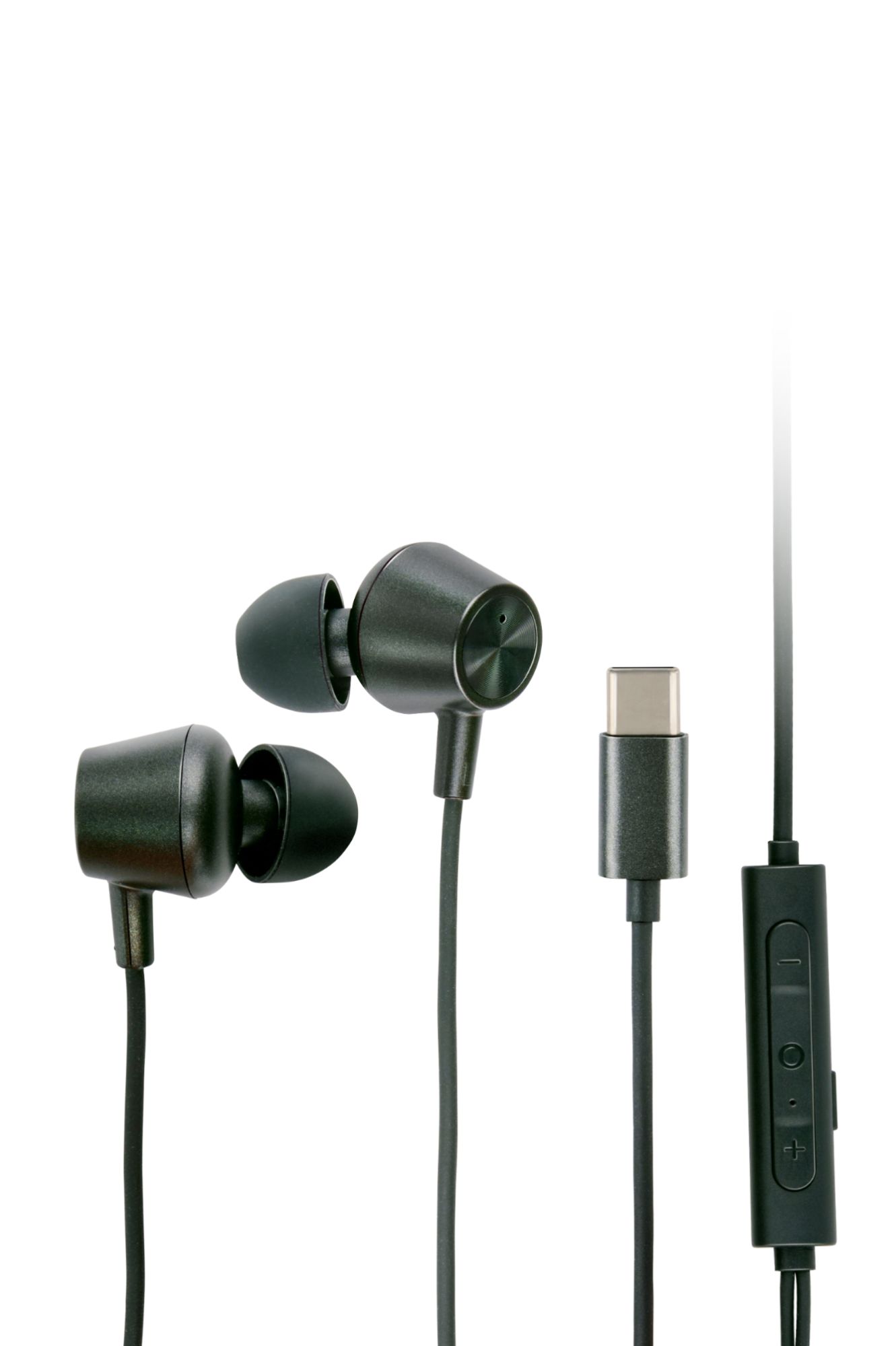 Grundig Wired Earbuds with USB-C 120 cm - Microphone - iPhone, Samsung & Tablet - Noise Cancellation - Black