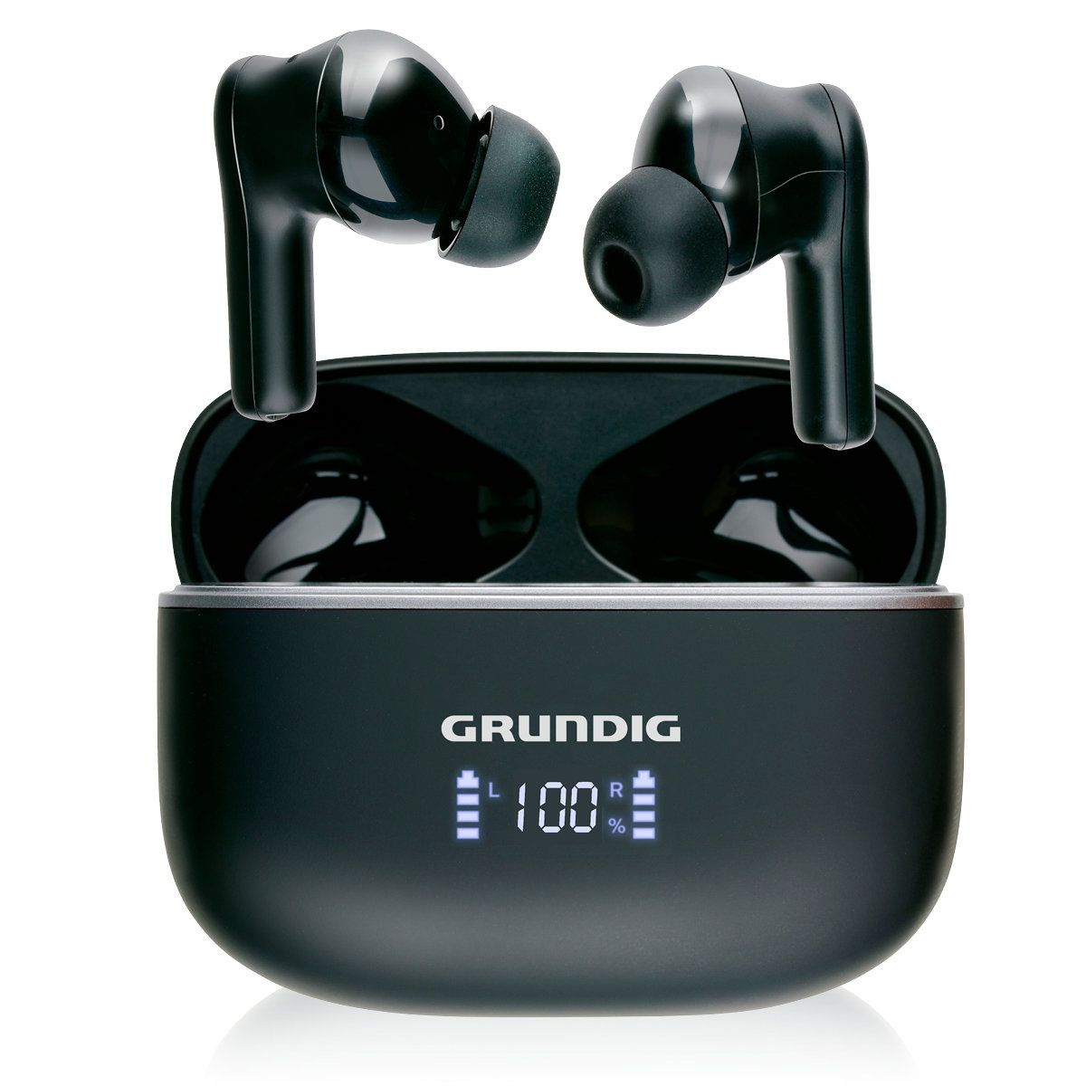 Auriculares inalámbricos Bluetooth Grundig 300mAh - Auriculares sin hilos con pantalla LED y autonomía de 6,5 horas - Estuche de carga incluido