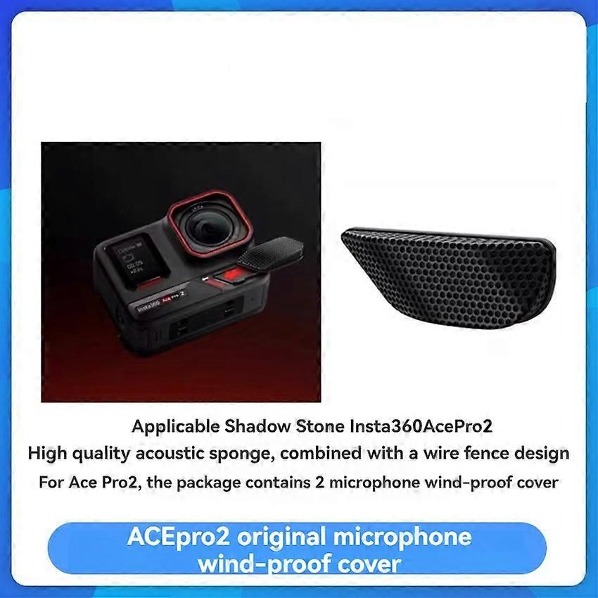 INSTA360 Windshield/Camera Microphone for Sport Camera, Noise Reduction Accessory for Insta360 Ace Pro 2