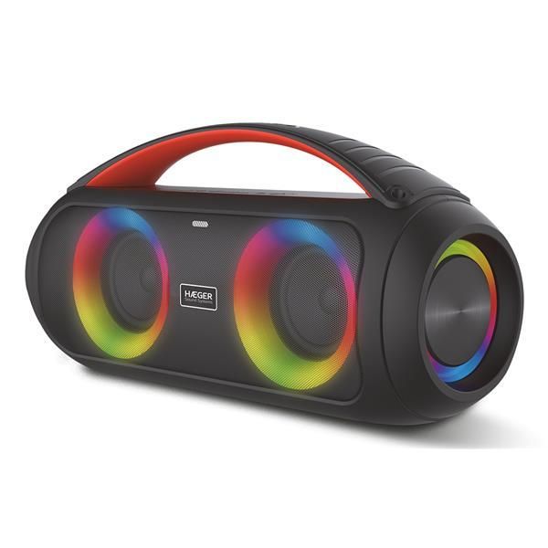 Haeger Cool Boom Portable Stereo Speaker, Black 40W