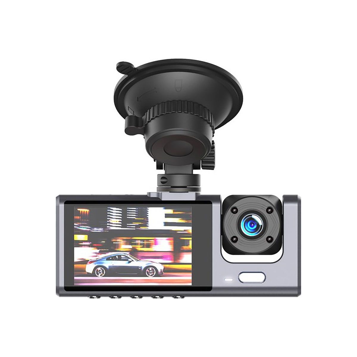 Partel Dashcam 3-Camera Car Kit with Microphone and Speaker - Black