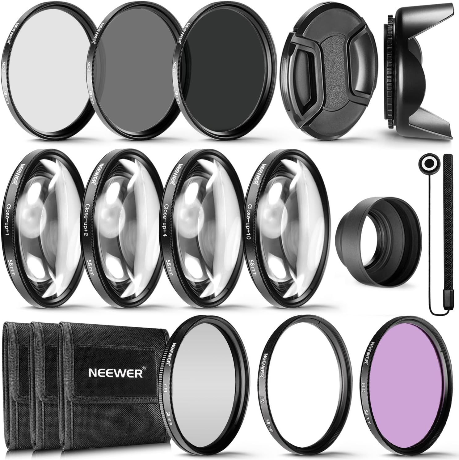 Kit de filtro para objetivo Neewer 58 mm