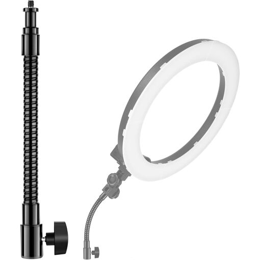 Bra flexible de metal Neewer de 25 cm para luces de video, anillos de flash y accesorios de fotografía con rosca de 6.35 mm