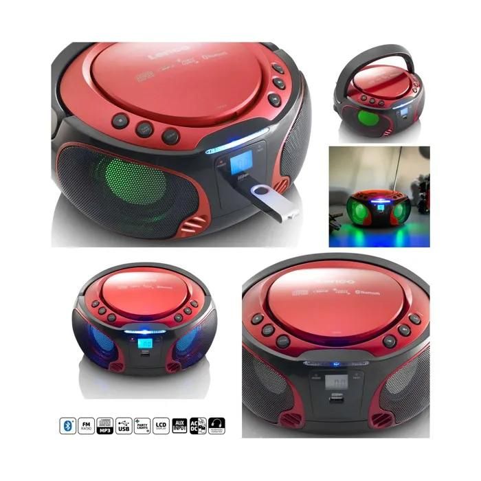 Lenco SCD-550 Portable Radio - Bluetooth CD/MP3 Player with LED Lighting