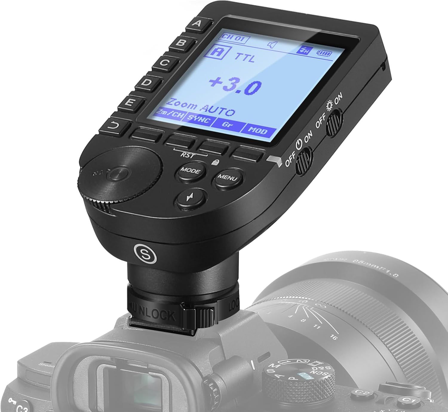 Disparador de flash inalámbrico Neewer QPRO-S TTL con 9 grupos personalizables de 5 funciones