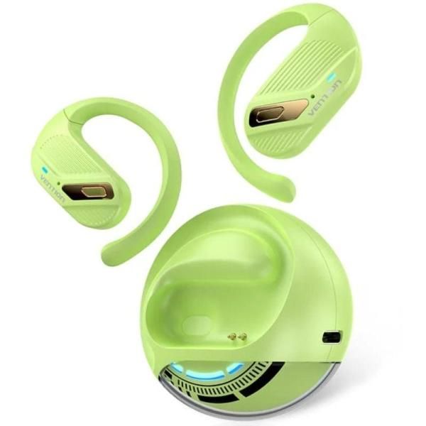 Auriculares Deportivos Bluetooth Vention Open Beat O12 NBUG0 con Estuche de Carga - Verdes