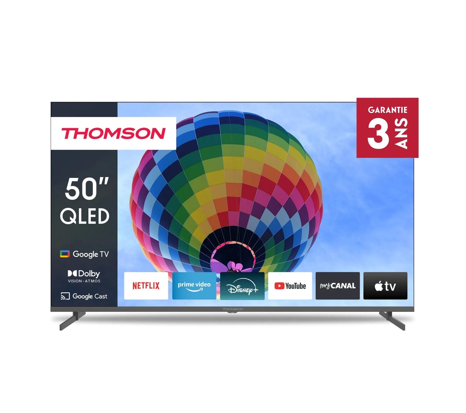 Thomson 50QLED4S14 - 50" (126 cm) QLED TV, 4K 3840x2160, HDR10, Google TV, 2 HDMI 2.1 + 2 HDMI 2.0