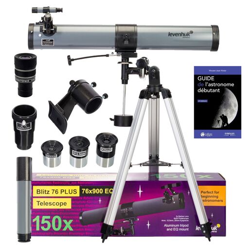 Telescopio Levenhuk Blitz 76 Plus con Zoom, Accesorios y Oculares