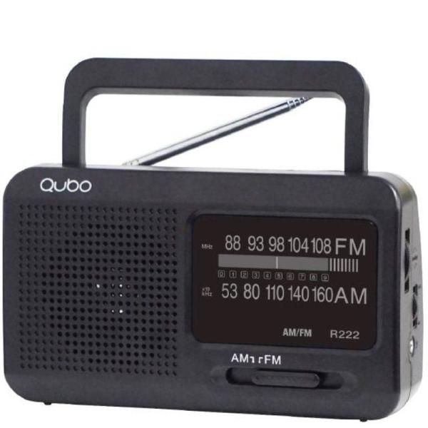 QUBO Portable Radio R-222 with Cable and Batteries - Black