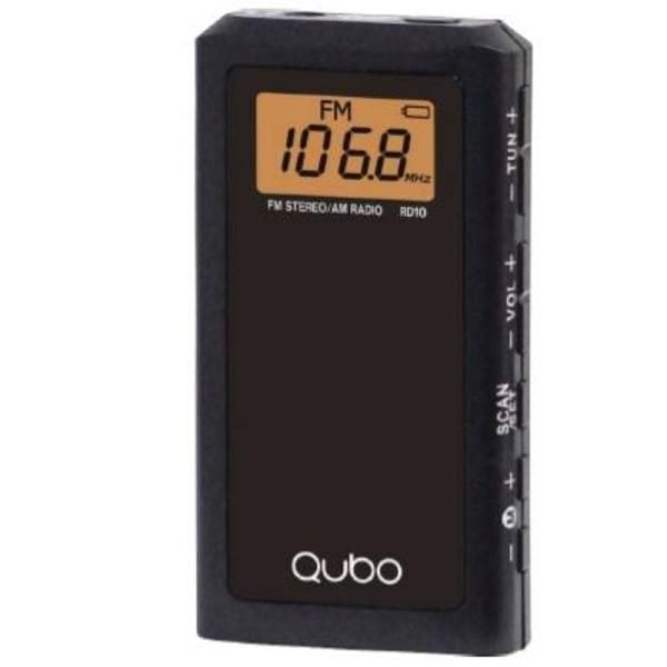 QUBO Portable Radio RD-10 with Cable and Batteries - Black