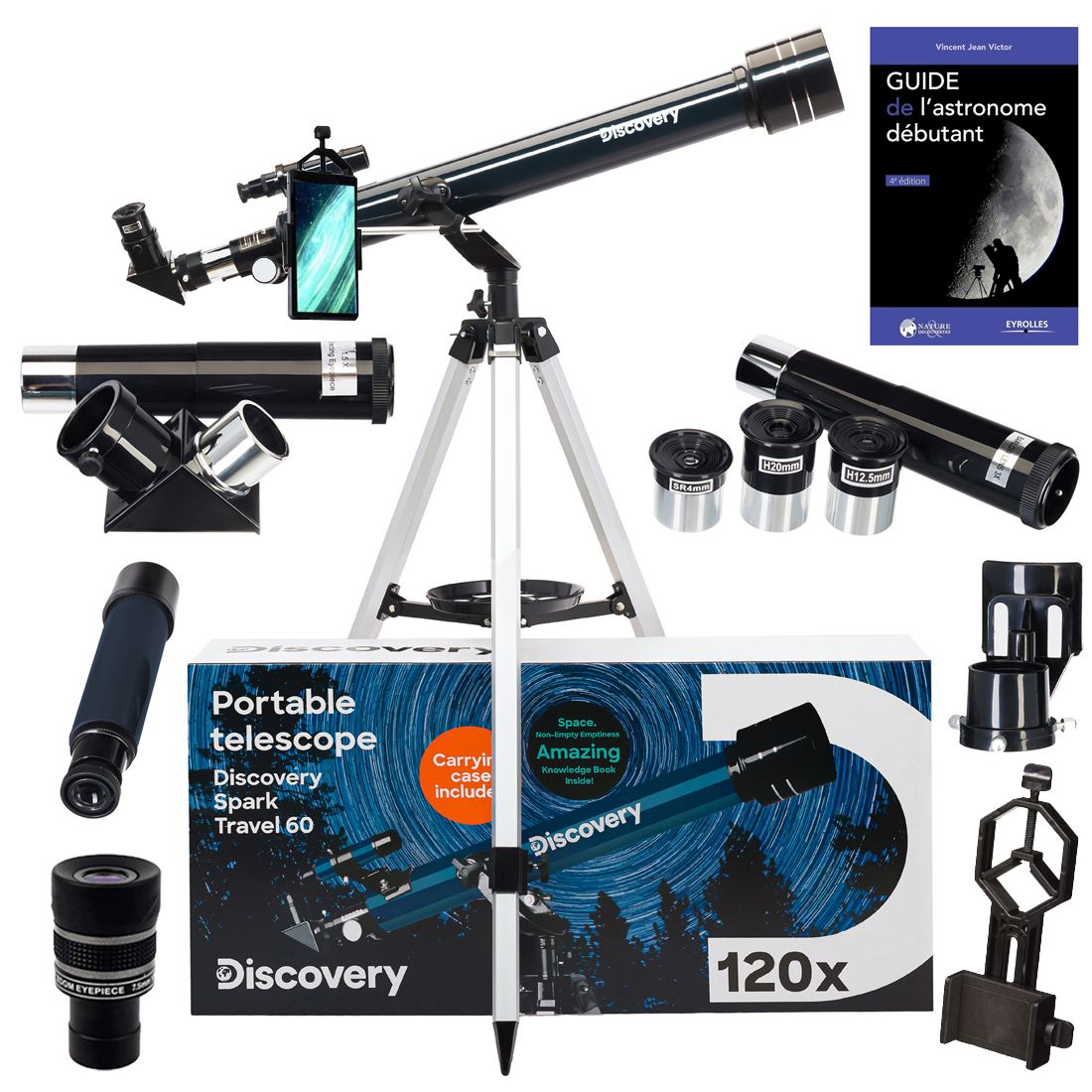 Discovery Spark Travel 60 Astrophotography Telescope with Zoom, Accessories