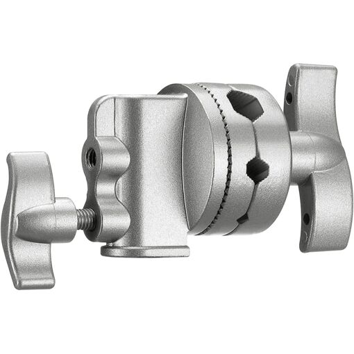 Cabezal con agarre giratorio Neewer para soporte de luz, brazos extensibles, etc. con plato de 1/2, 1/4, 3/8 y 5/8 pulgadas (plata)