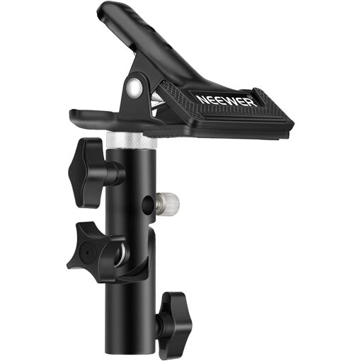 Clamps metálicos Neewer para estudio fotográfico con montaje trípode de 5/8'', para sujetar un reflector (pack de 2)