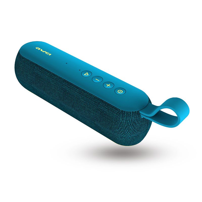 Awei Y230 Bluetooth Speaker -  Portable with Integrated Microphone and MicroSD Card Reader (Blue)
