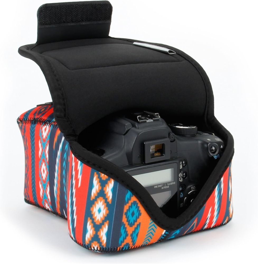 Digital Camera Bag, Insulated Neoprene Case - Robust Protection - Boho - USA Gear