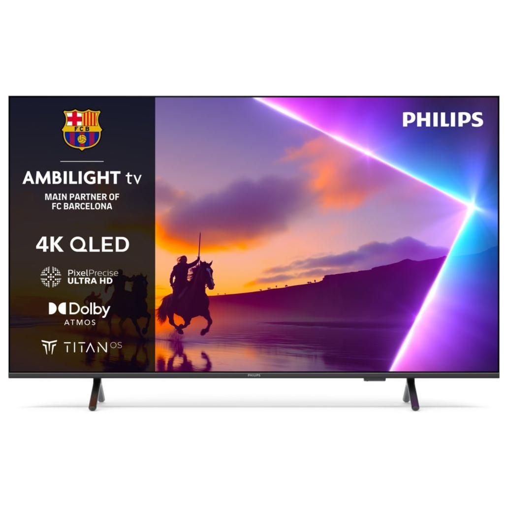 Philips 50PUS8550 - 50' QLED LCD TV with LED Backlight - Smart TV - TITAN OS - 4K UHD (2160p) 3840 x 2160 - HDR - Matte Black