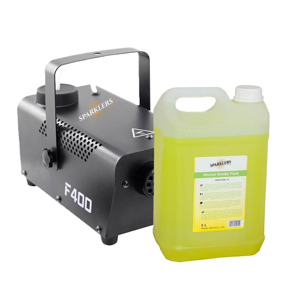 Sparklers Club Smoke Machine + 5L Smoke Fluid - 400W Power, High Output, Quick Heat Time