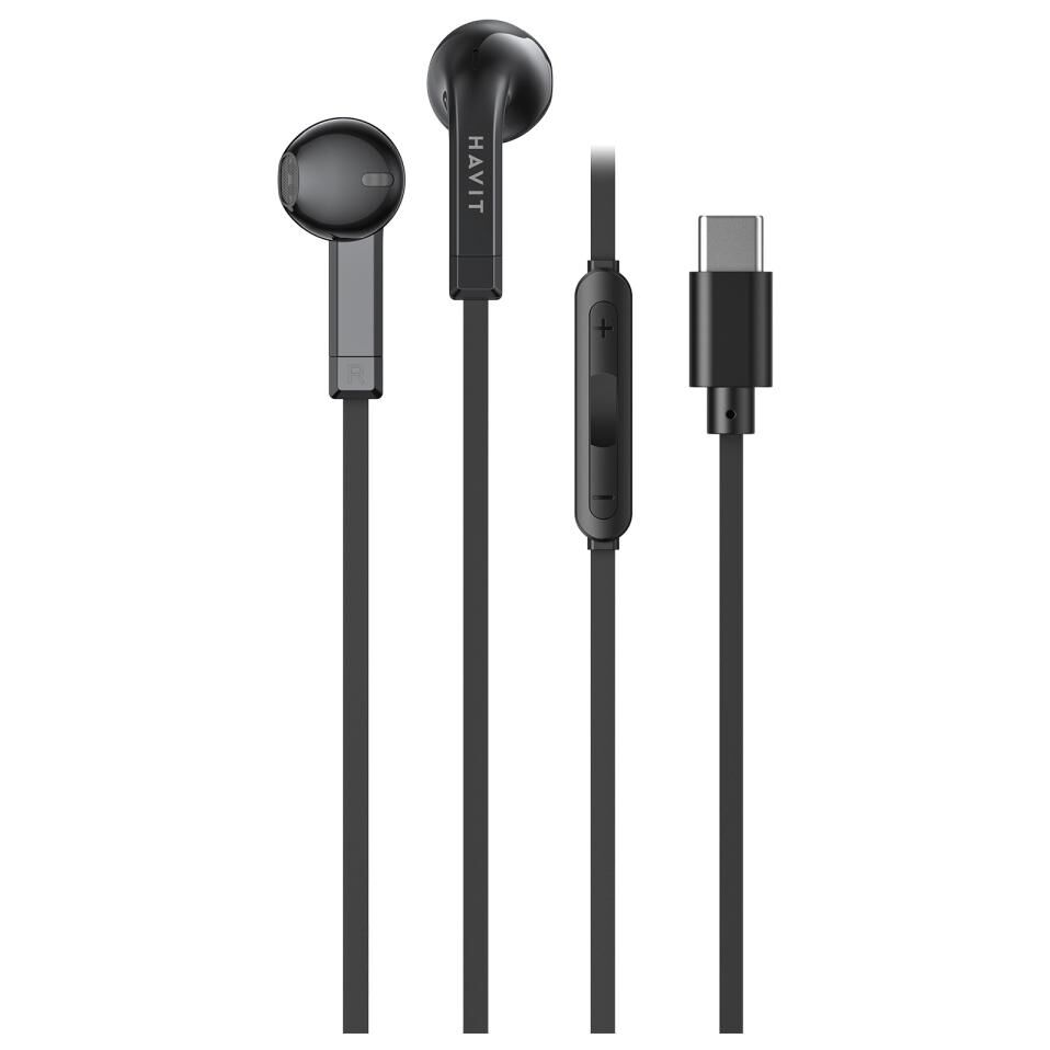 Auriculares con cable Havit E336C, USB-C, Negro