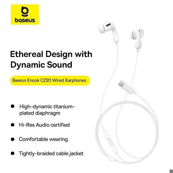 Écouteurs Baseus Encok CZ20 Type-C - Blanc
