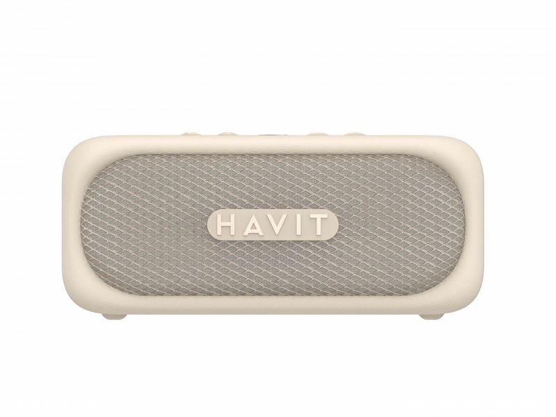 Havit SK905BT Wireless Portable Speaker, TWS, TF, AUX, Hands-Free Calling, IPX7, 2000mAh - Beige