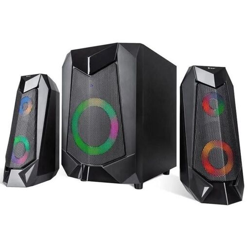 Système audio 2.1 Tracer - Hi-Cube Flow RGB - Bois Noir - 20W - Câblé