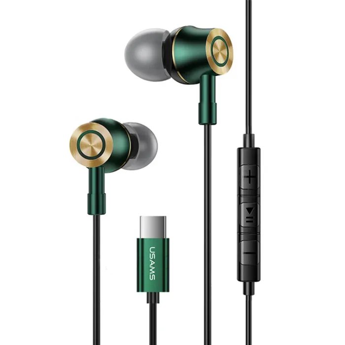 USAMS EP-43 In-Ear Headphones - Sweatproof - Dark Green