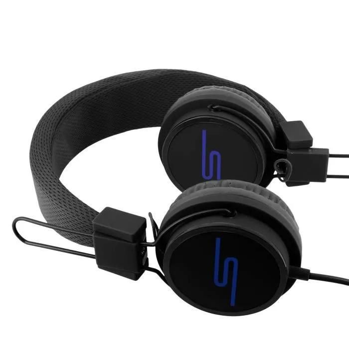 Avizar EXTRA-Bass Headphones - Black - Built-in Microphone and Remote Control