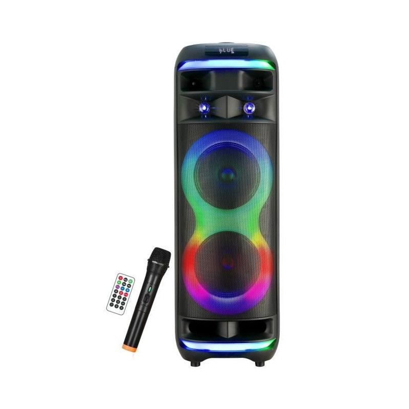 Inovalley Karaoke Speaker - RGB - 800W - Bluetooth 5.0 - Wireless Microphone Included - 2-3 Hour Battery Life - LED Lights