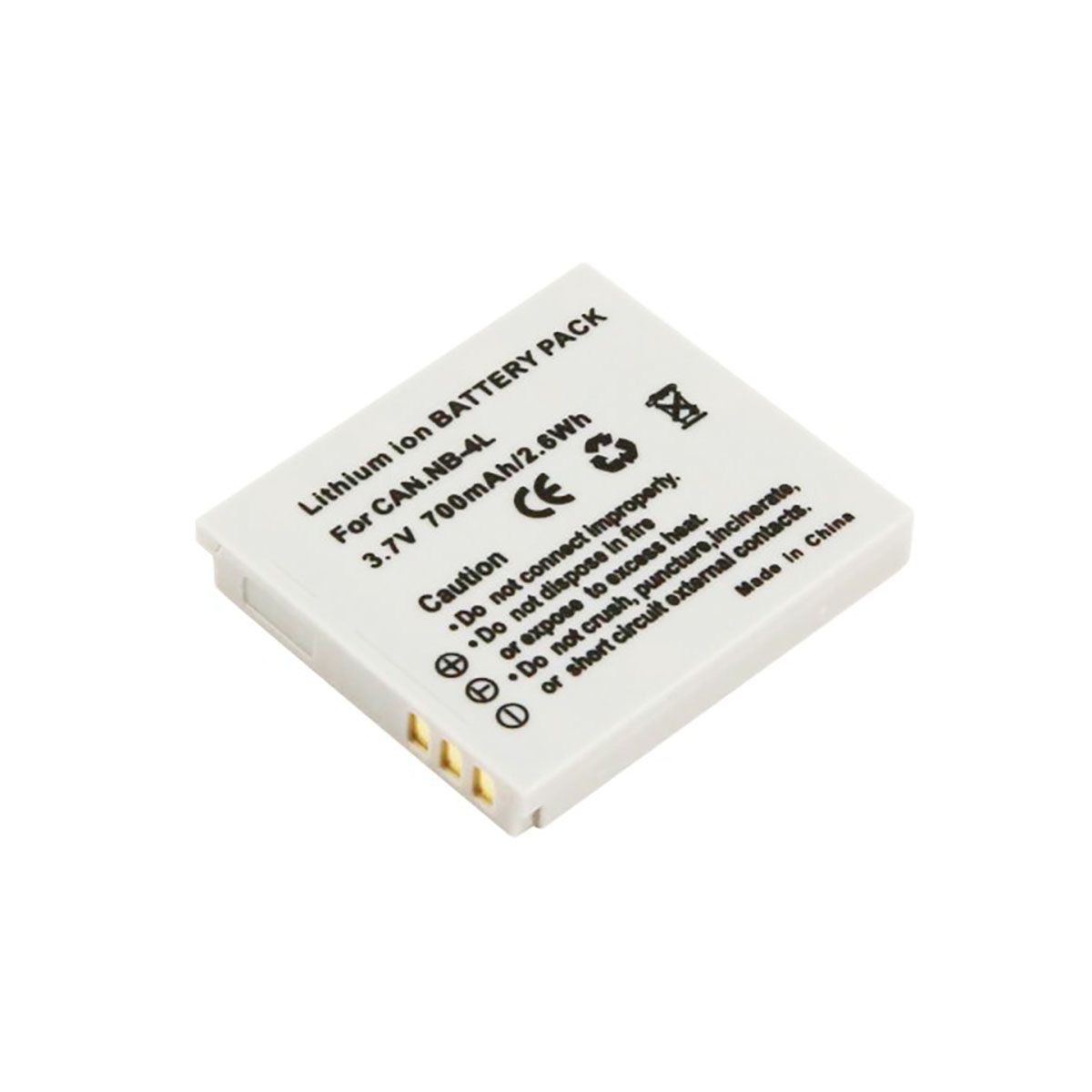 Avizar 700mAh Li-ion Battery for Canon Digital IXUS 100 IS, White (3.7V)