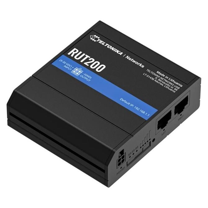Teltonika RUT200 - Wireless Router - WWAN 2.4GHz - 4G, 2G, 3G - DIN Rail Mount