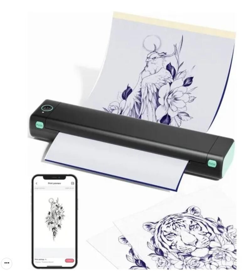 Wireless Tattoo Stencil Printer with Complete Kit for Tattoo Artists, Compact Thermal Bluetooth Printer