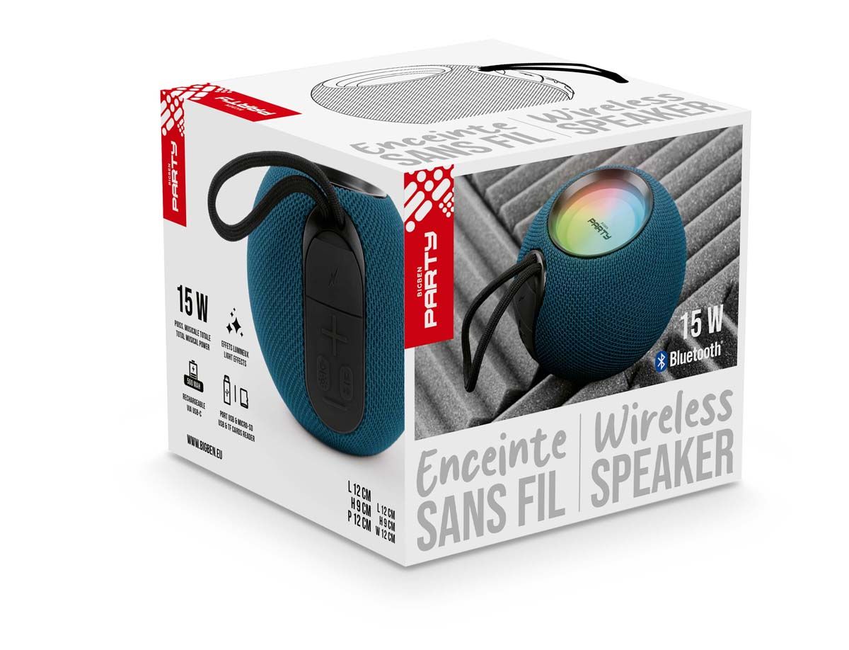 Bigben Connected Luminescent Bluetooth Speaker (Blue)