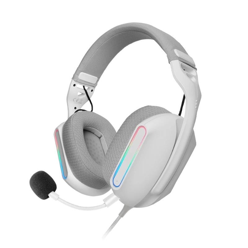 Mars Gaming MH-PROW Gaming Headset with Wired Arc USB Type-A White